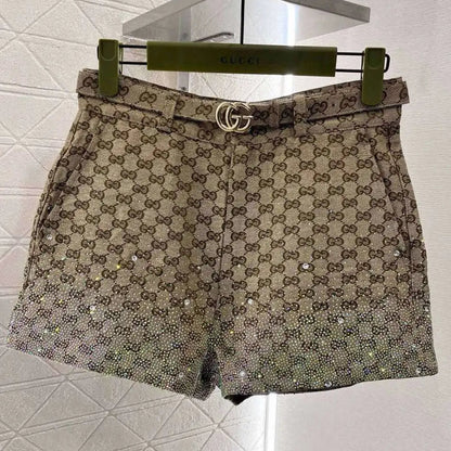 New jacquard rhinestone suit shorts set 1025031420