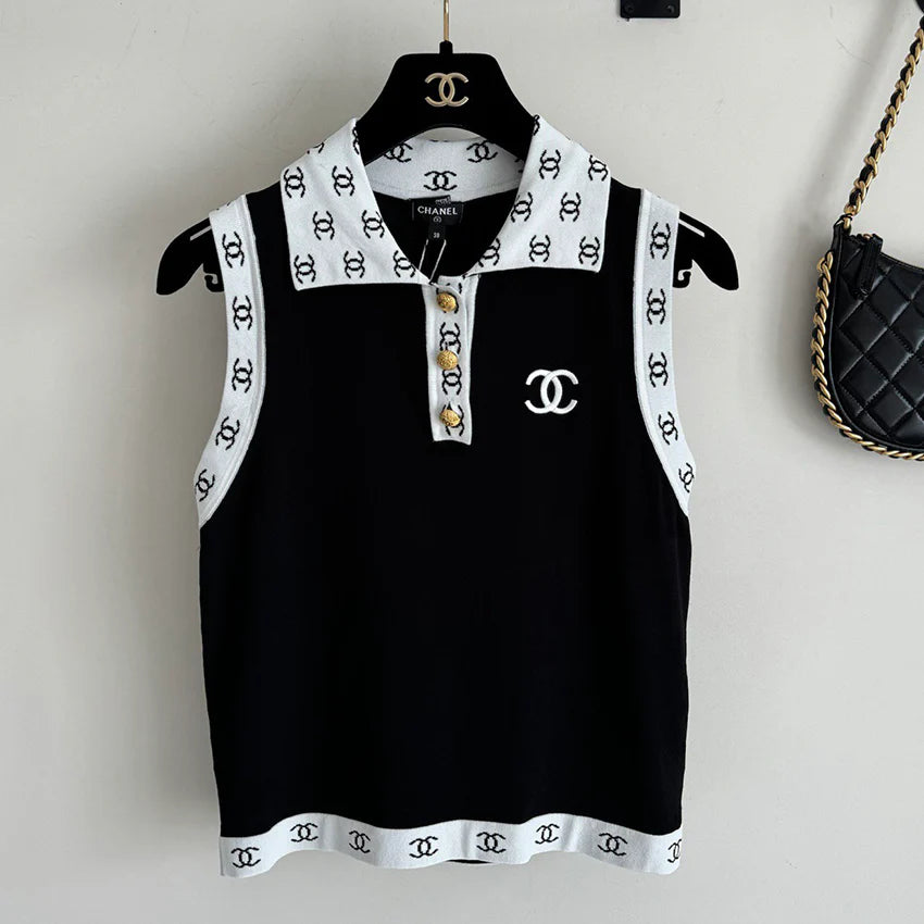 New Fashion All-match Knitted Lapel Vest 1024061220