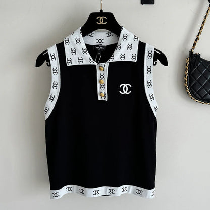 New Fashion All-match Knitted Lapel Vest 1024061220