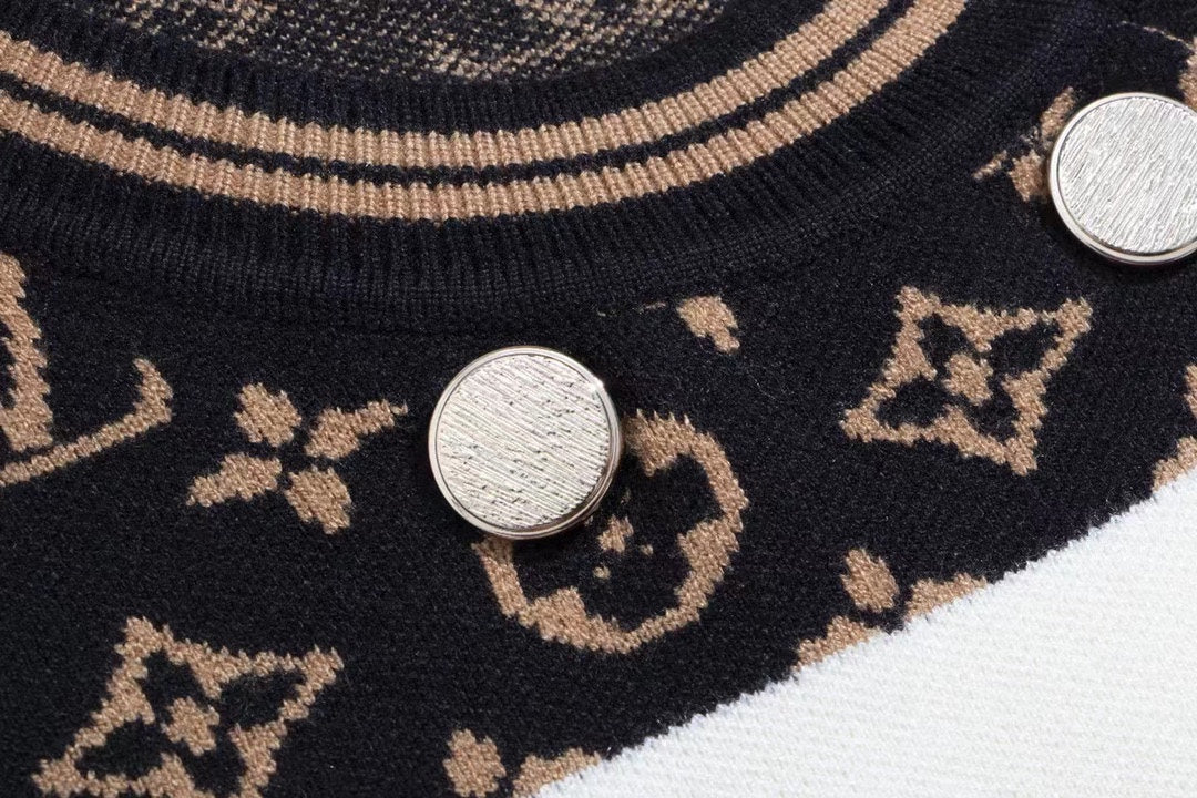 lvv Monogram logo knitted cardigan jacket 0724112502