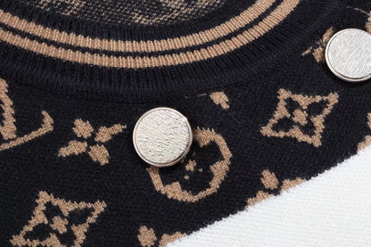 lvv Monogram logo knitted cardigan jacket 0724112502