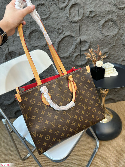 V fashion printed inner red Tote bag 0724082912