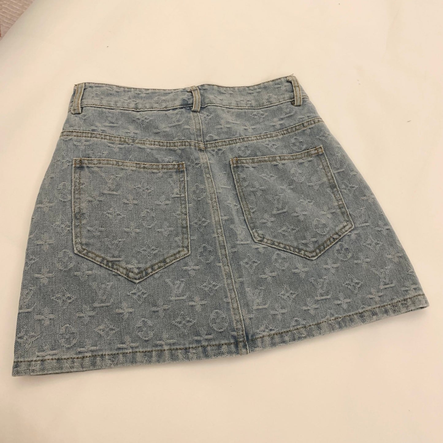 Embroidered jacquard denim skirt 1824042612