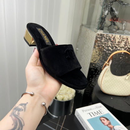 Chane1 top fashion low heel suede slippers 0724030809