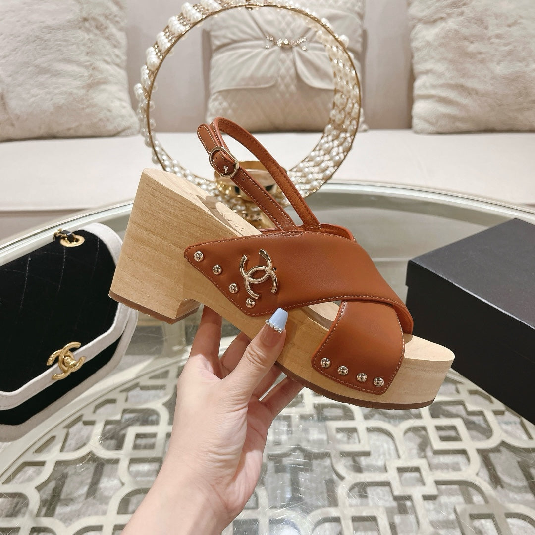 CNL24ss wood grain platform sandals 0724071707