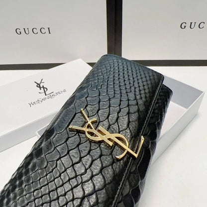 New Women's Long Wallet Snake-print Cowhide Card Bag 1024031307