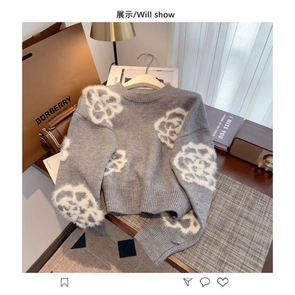 Small Fragrant Style Camellia Women's Autumn And Winter Sweater -PD052023122803