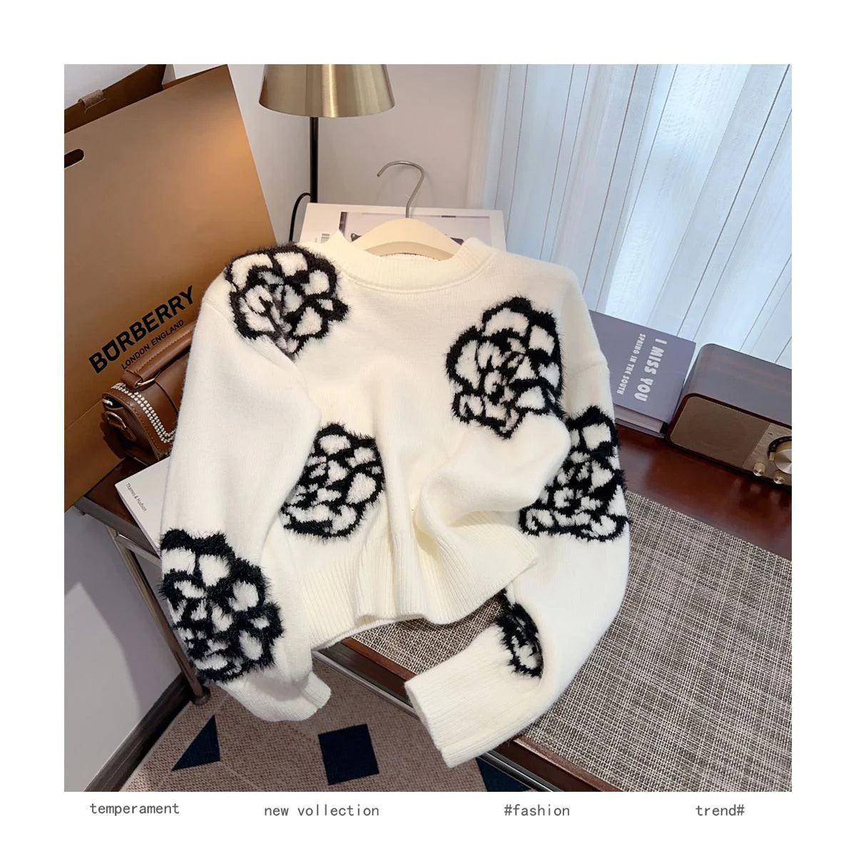 Small Fragrant Style Camellia Women's Autumn And Winter Sweater -PD052023122803