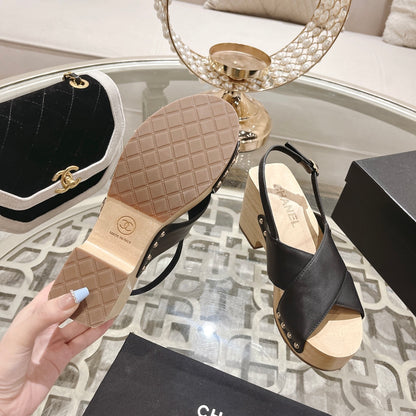 CNL24ss wood grain platform sandals 0724071707
