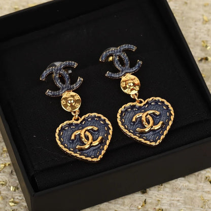 New Denim Heart Earrings Fashion Joker 1024072206