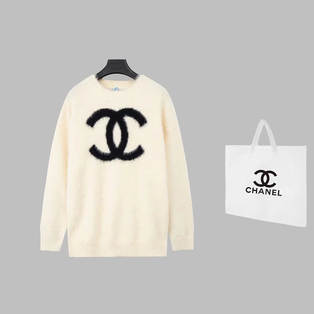 Classic Plush Jacquard Crew Neck Sweater 1024101014