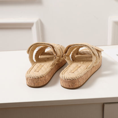 CNL knotted diamond thick-soled slippers 0724060602