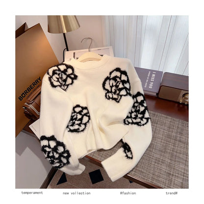 Small Fragrant Style Camellia Women's Autumn And Winter Sweater -PD052023122803