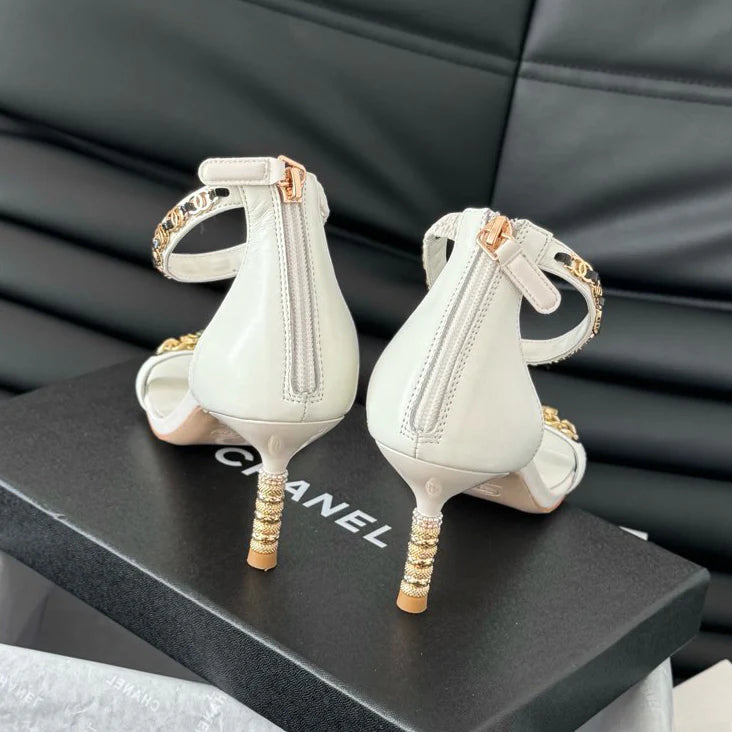 New hardware chain high-heeled sandals 1025042326