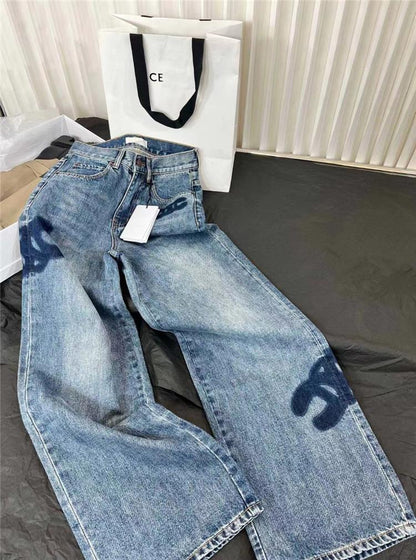 New Pants Loose Horn High Waist Straight Leg Jeans PD05202412204
