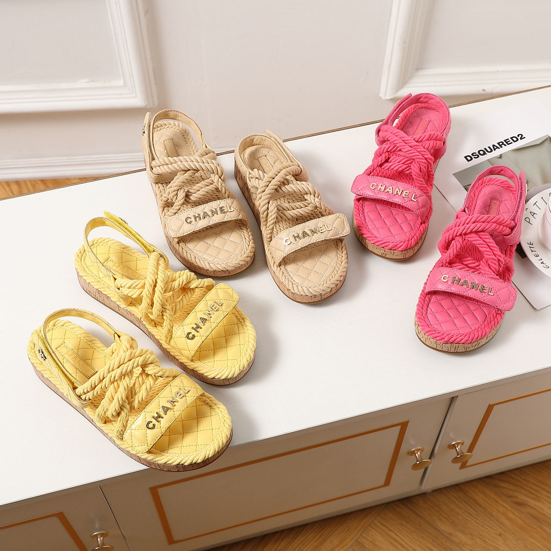 CNL rope rhombus platform sandals 0724060603