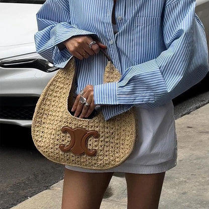 New Fashion Joker Stitching Straw Woven Bag 1024041835