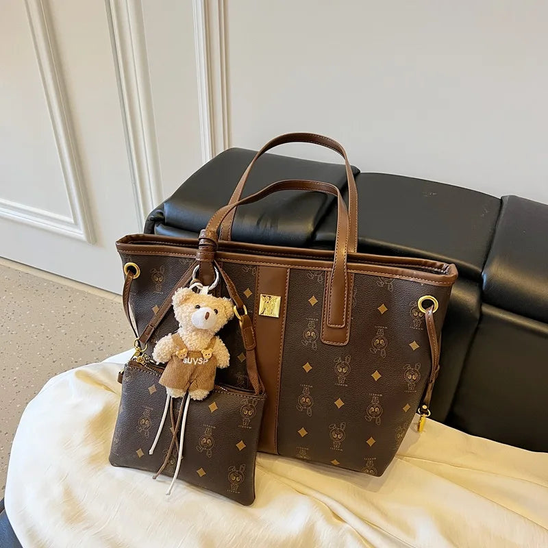 Large-capacity retro printed single-shoulder handbag 2025072903