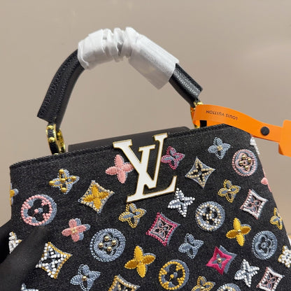 Denim Embroidered Tote Bag 1025092306