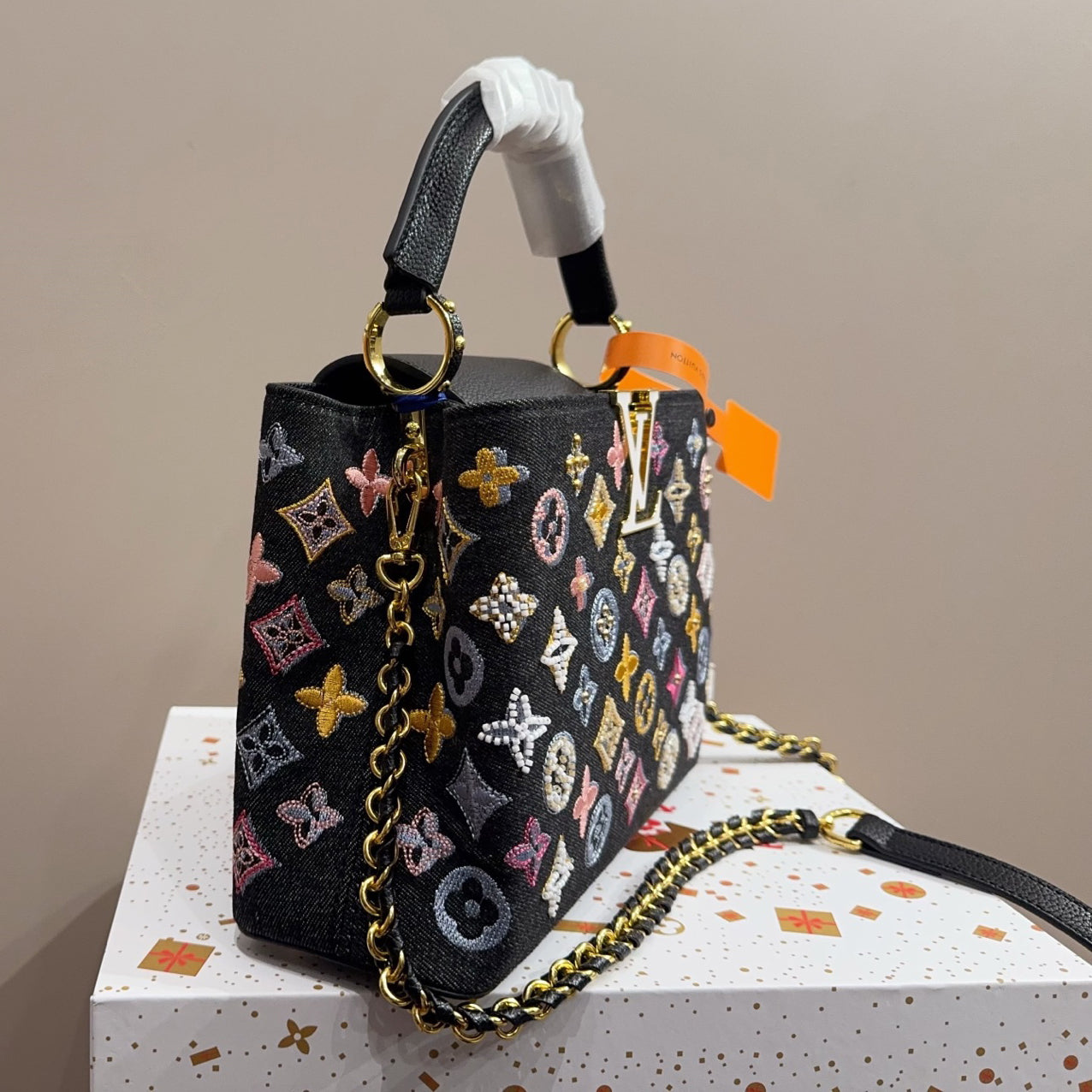 Denim Embroidered Tote Bag 1025092306