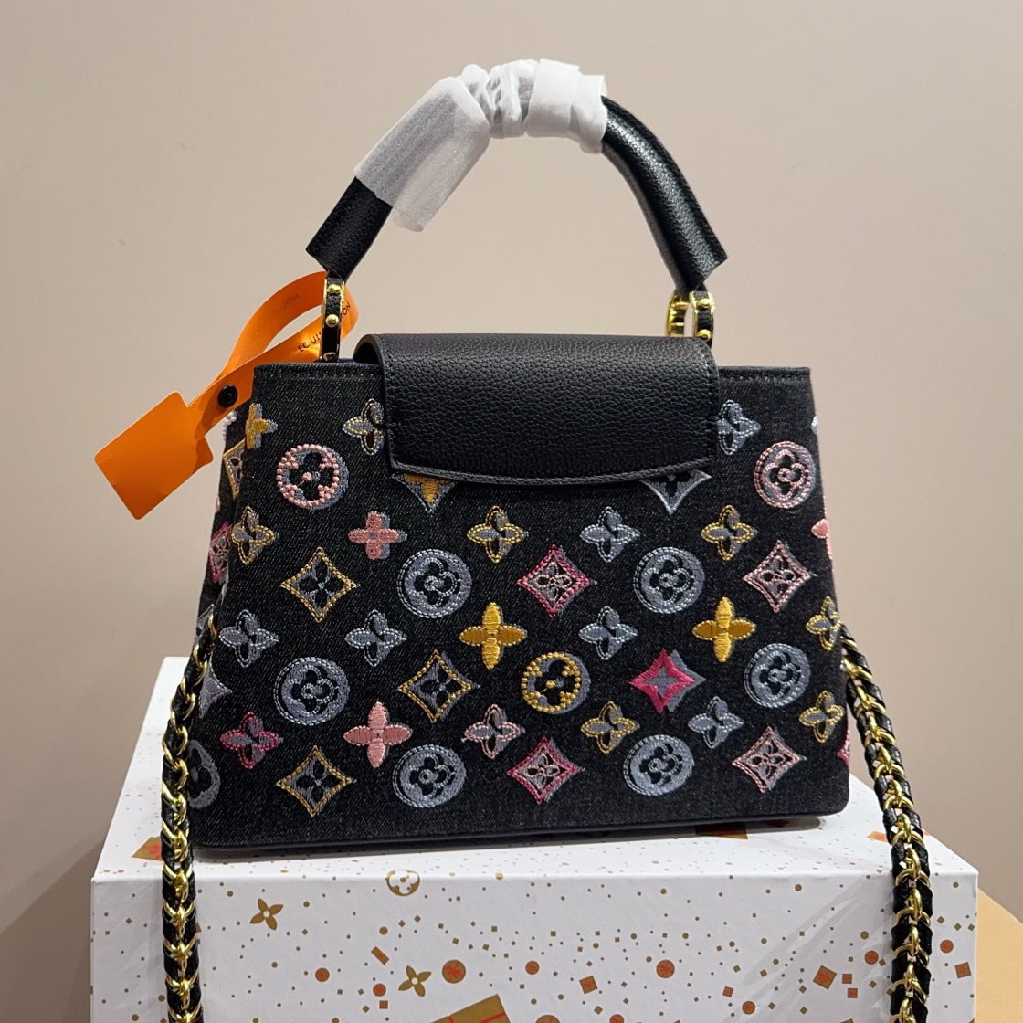 Denim Embroidered Tote Bag 1025092306