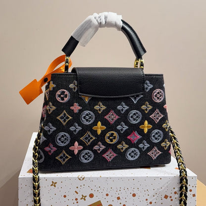 Denim Embroidered Tote Bag 1025092306