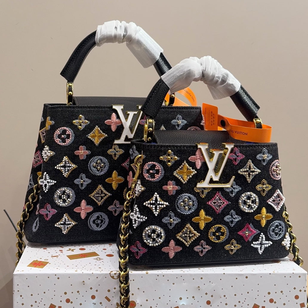 Denim Embroidered Tote Bag 1025092306