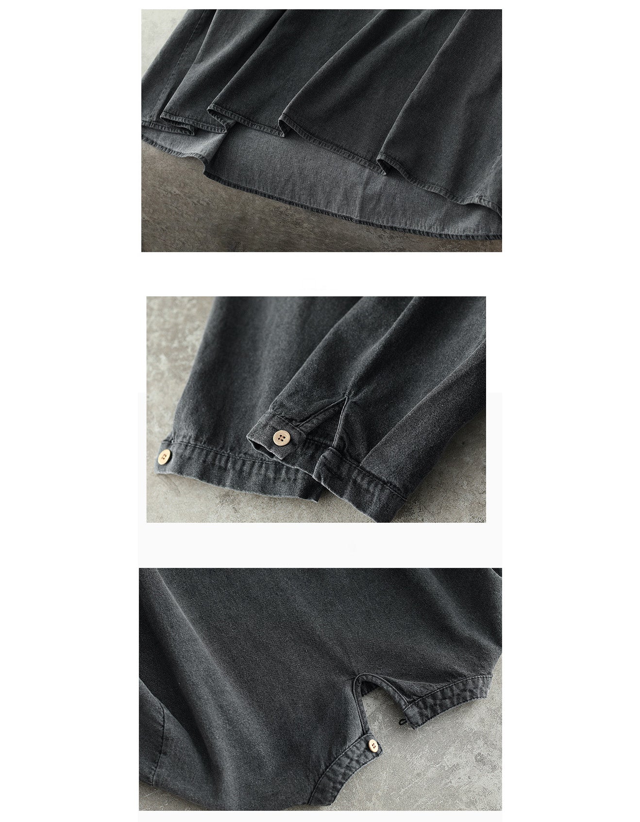 Loose Casual Large Size Long Sleeve Denim Top Midi Dress