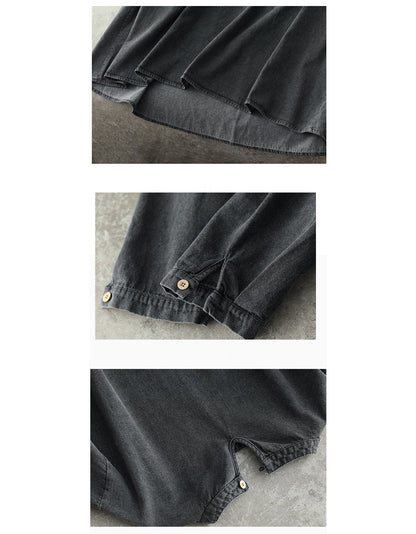 Loose Casual Large Size Long Sleeve Denim Top Midi Dress