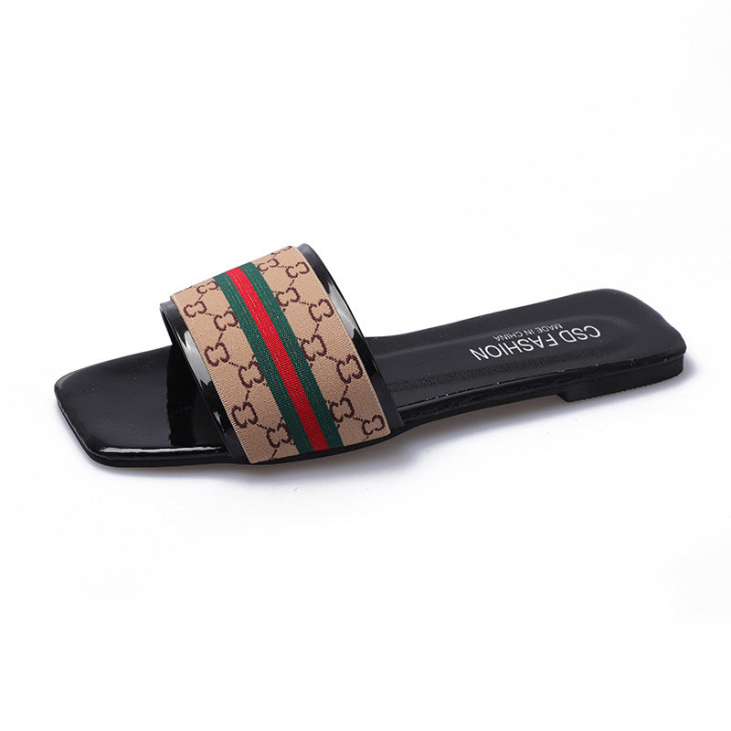 Summer beach flat slippers 2025080108