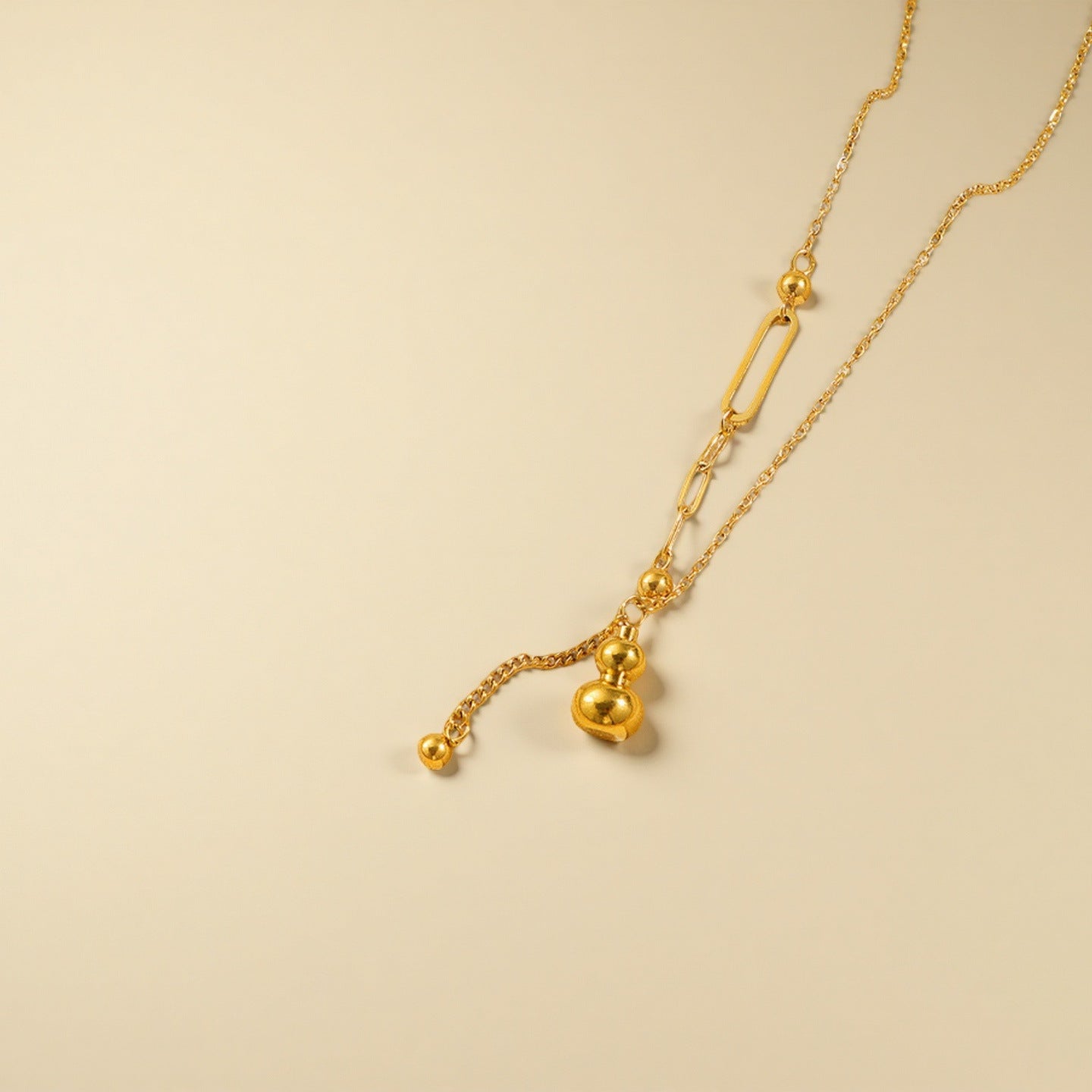 Titanium steel gourd necklace 2025081311