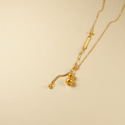 Titanium steel gourd necklace 2025081311