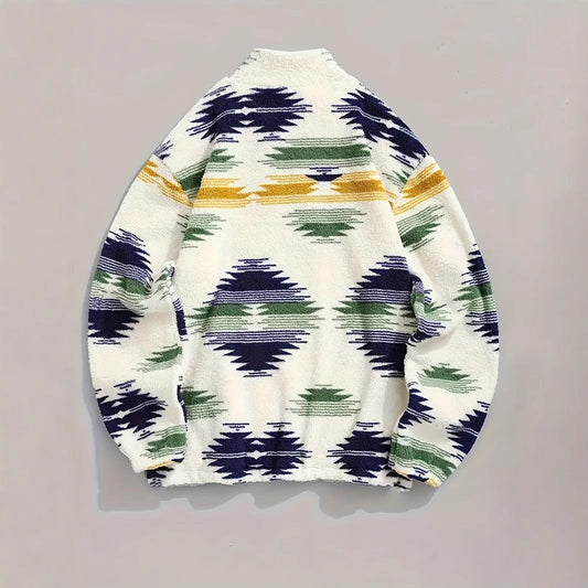 Zipper Plush Sweatshirt Top For Women