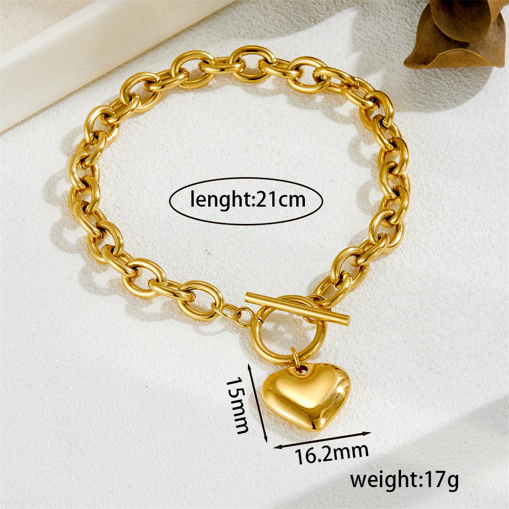 Titanium steel peach-shaped Ot clasp necklace bracelet 2025081304