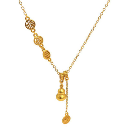 Auspicious character gourd necklace 2025081209