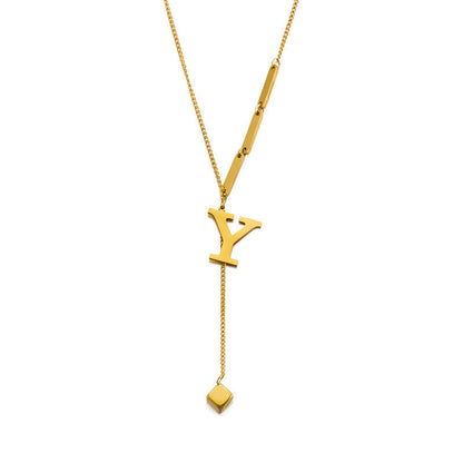 Titanium steel letter necklace 2025081112