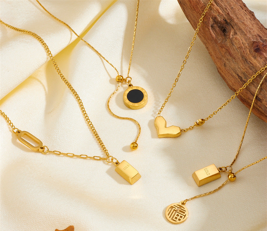 Titanium steel Chinese-style women's necklace 2025081108