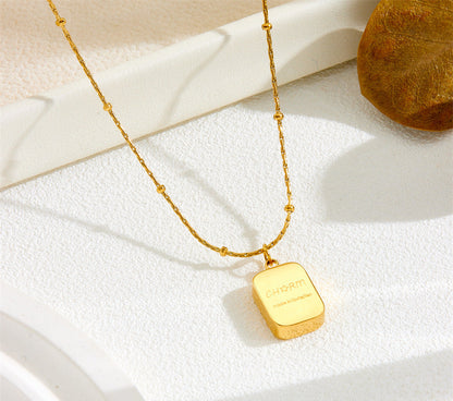 Titanium steel colorless necklace 2025081301