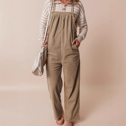 New Fashion Versatile Corduroy Jumpsuit Women