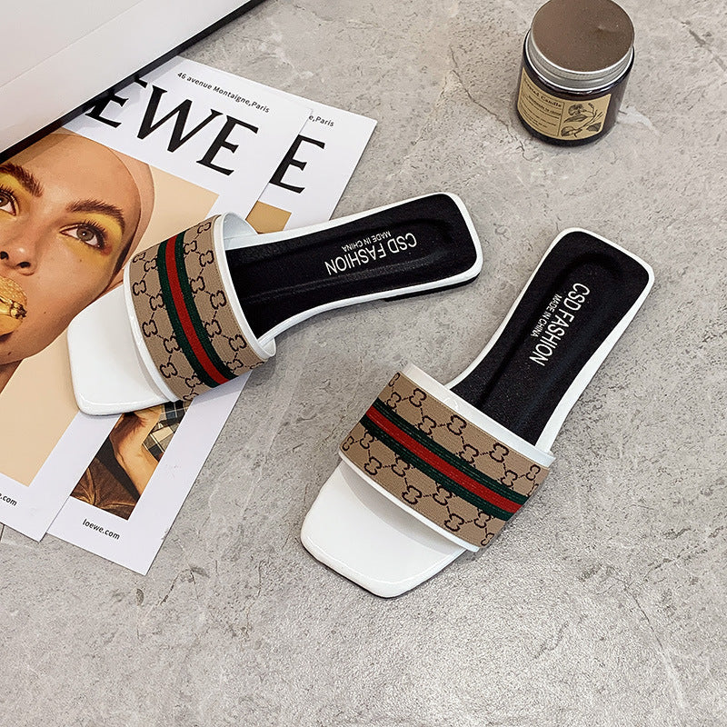 Summer beach flat slippers 2025080108