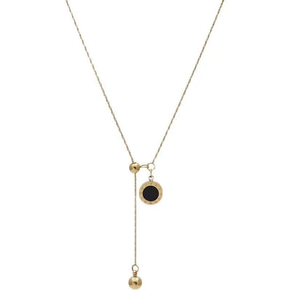 Black and white shell necklace 2025081109