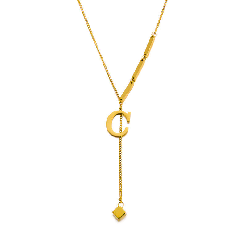 Titanium steel letter necklace 2025081112