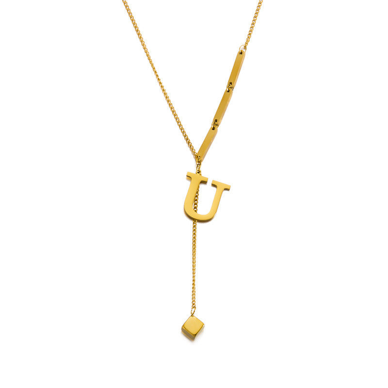 Titanium steel letter necklace 2025081112