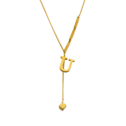 Titanium steel letter necklace 2025081112