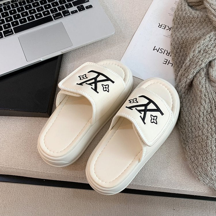 Thick-soled Velcro slippers 2025080110