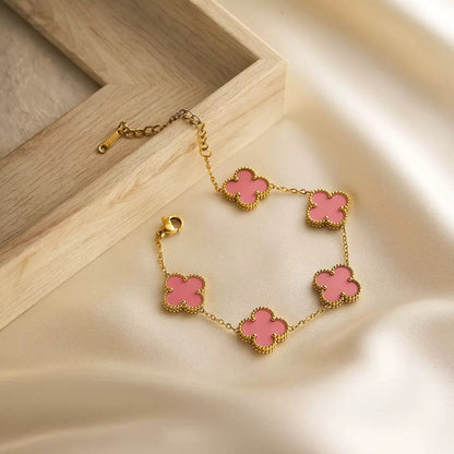 Five-leaf flower lucky chain bracelet 2025081114