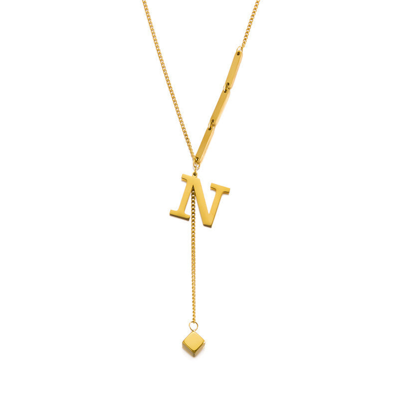 Titanium steel letter necklace 2025081112