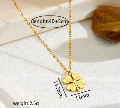 Titanium steel colorless necklace 2025081301