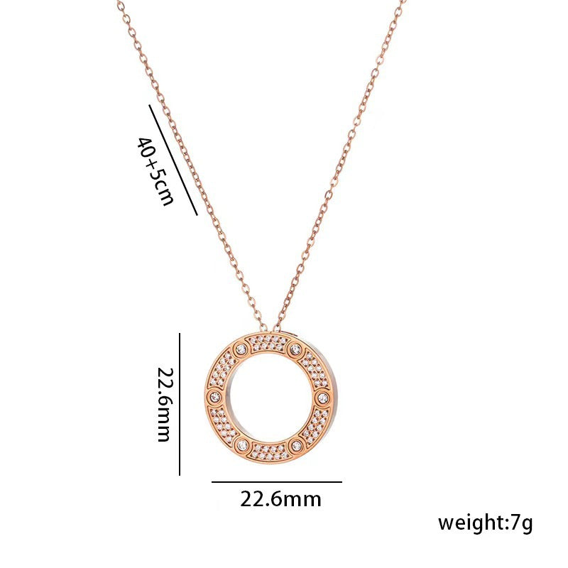 A round titanium steel light luxury necklace 2025081205