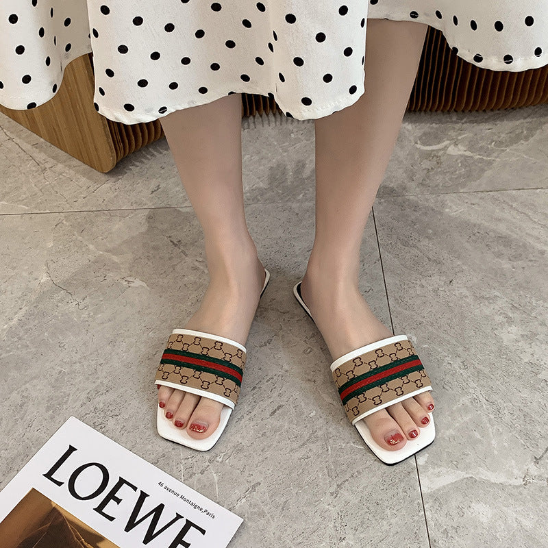 Summer beach flat slippers 2025080108